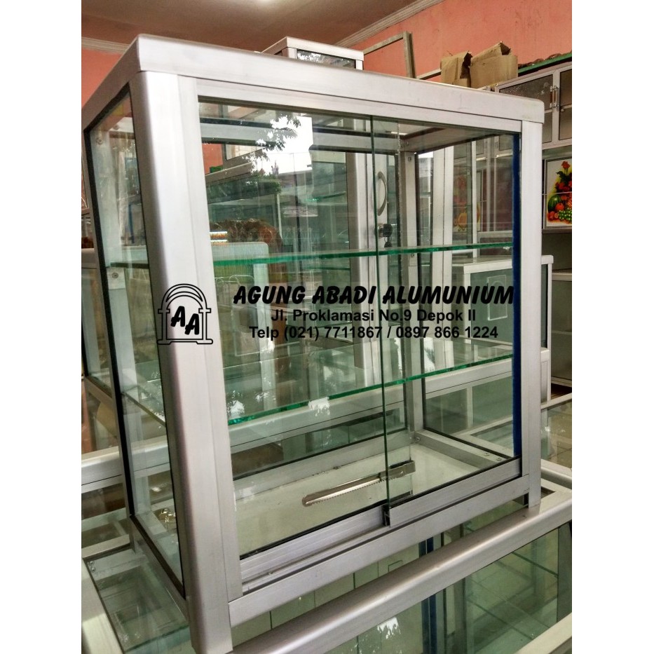 ETALASE KACA 1.5 METER + ETALASE KOTAK ROKO