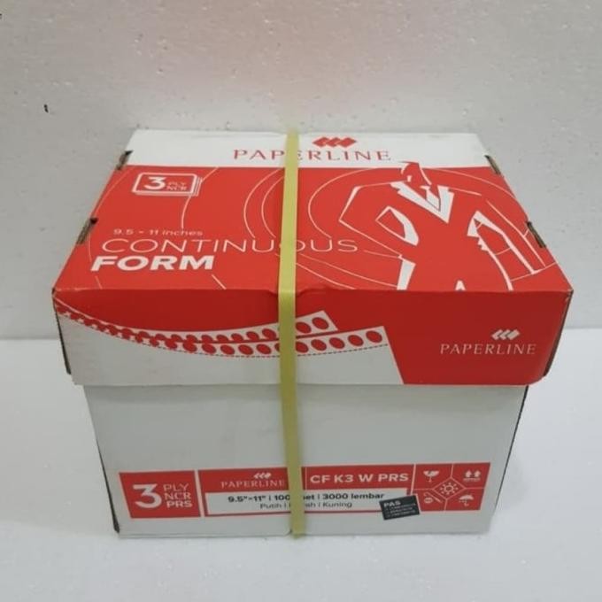 

Continuous Form Paperline 9,5 x 11 3ply PRS :2 NCR / Kertas Komputer