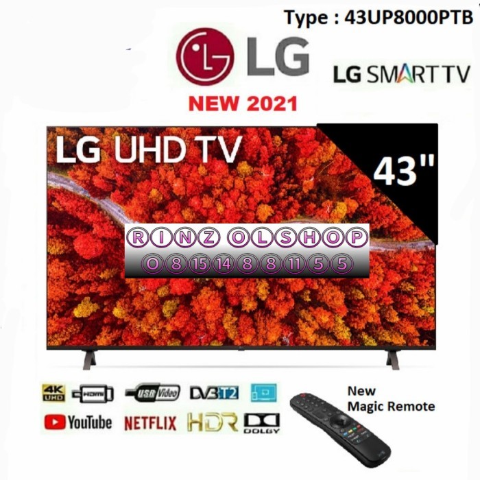 LED TV LG 43UP8000 SMART TV UHD 4K AI THINQ 43UP8000PTB