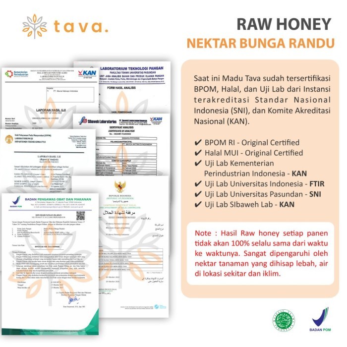 

Madu Murni Tava Nektar Randu 1Kg 100% Pure Raw Honey Asli Alami