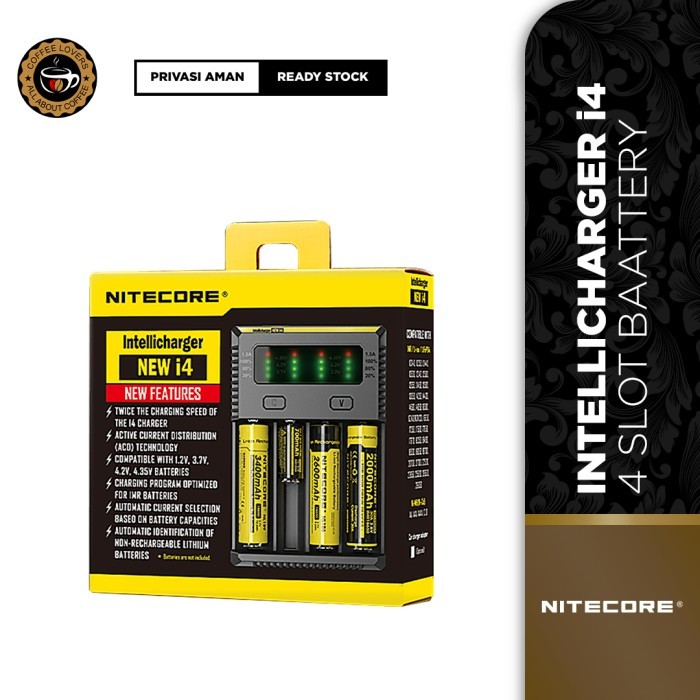 Nitecore Intelli Charger I4 - Charger Nite Core 4 Slot Casan Baterai Charger Nitecore I 4