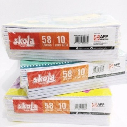 

FREE ONGKIR GROSIR BUKU TULIS SKOLA BY SIDU 58 LEMBAR /PAK 10BUKU KODE 434