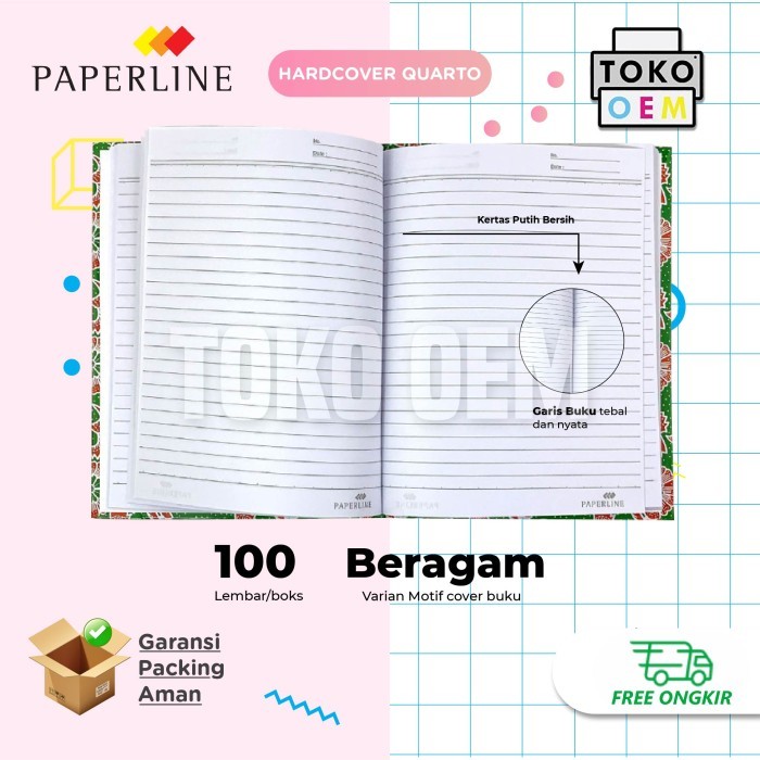 

TERBATAS BUKU TULIS HARDCOVER QUARTO PAPERLINE (100 LEMBAR) KODE 1307