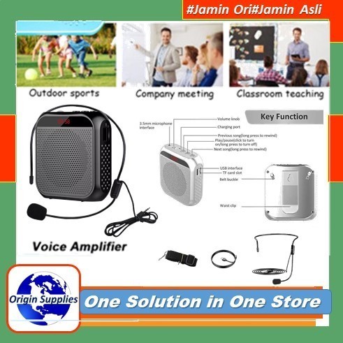 Speaker Megaphone Pinggang Mini Guru Tour Guide Pidato Dengan Mic Band