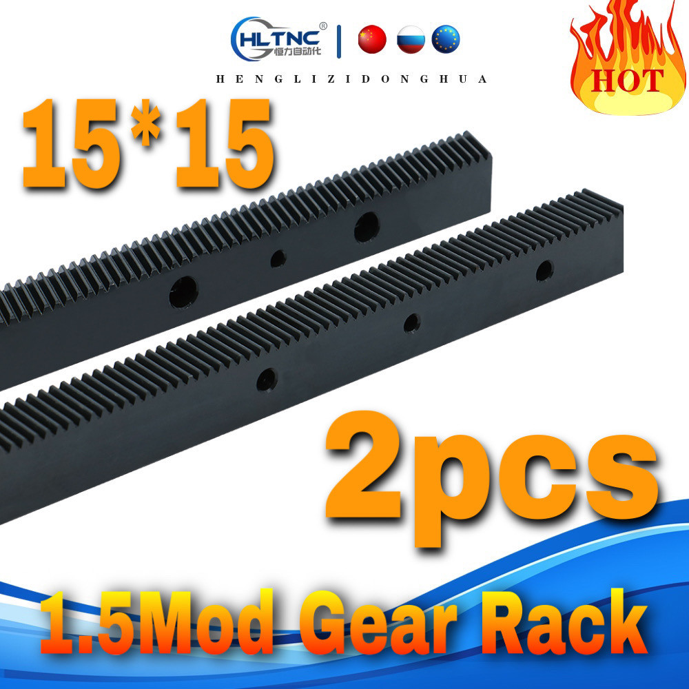 LAKO 2pcs 1.5Mod 15*15  Gear rack Precision cnc rack straight teeth  Toothed rack cnc machine