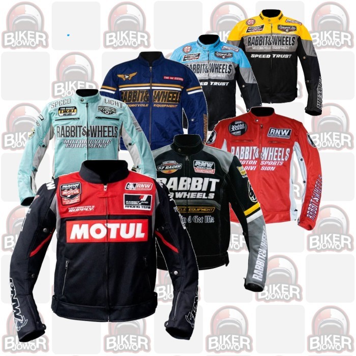 TERLARIS TERLARIS JAKET MOTOR RABBIT AND WHEELS BIKERS JACKET HITS BAPAK JOKOWI TREND - OCEAN -