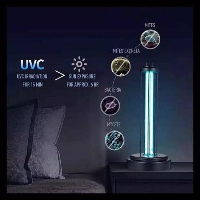 UV sterilizer ruangan 38 watt lampu LED UV Remote Body Besi