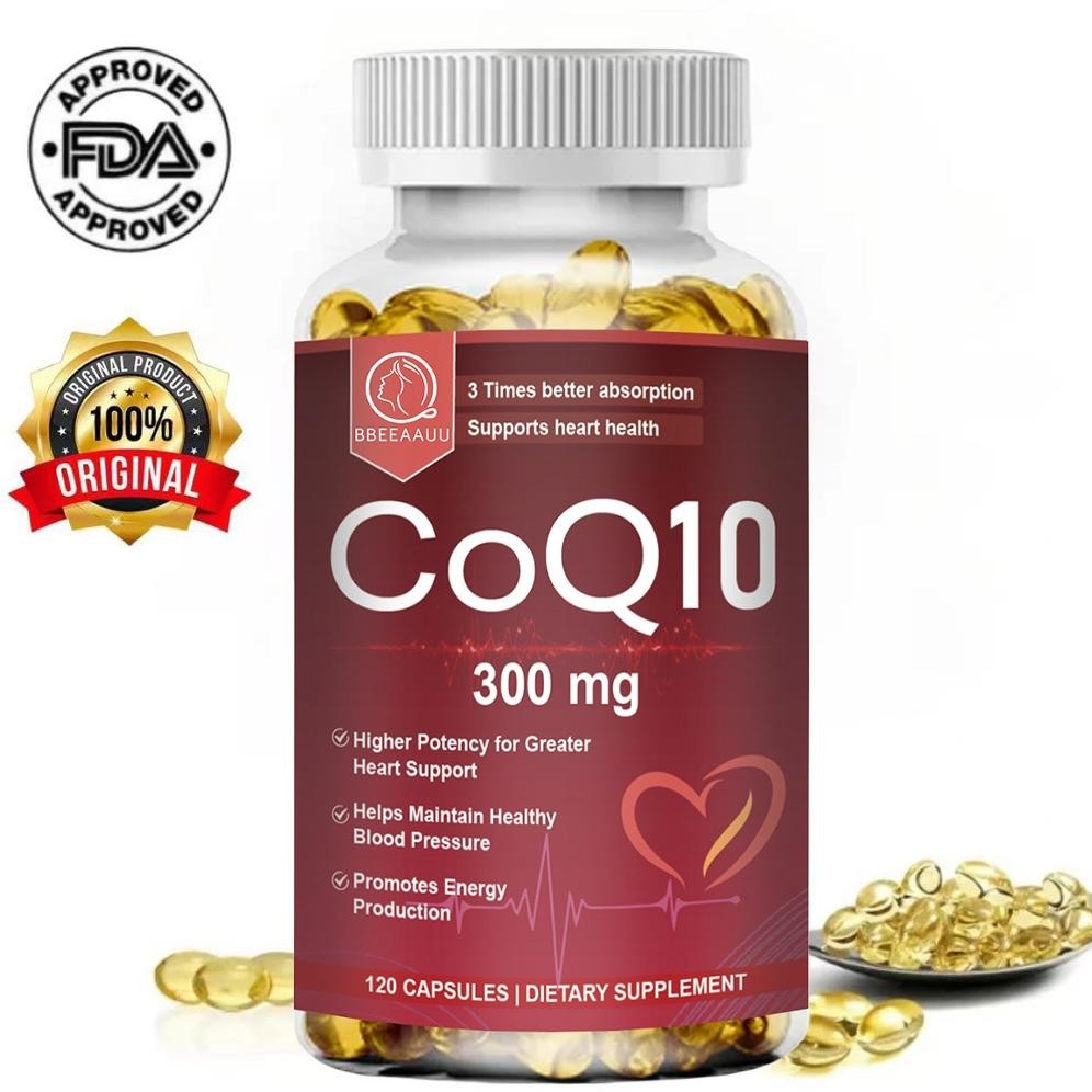 300Mg High Potency Coenzyme Q10 Softgels Vegetarian NO Gluten Promoting Cardiovascular Health and He