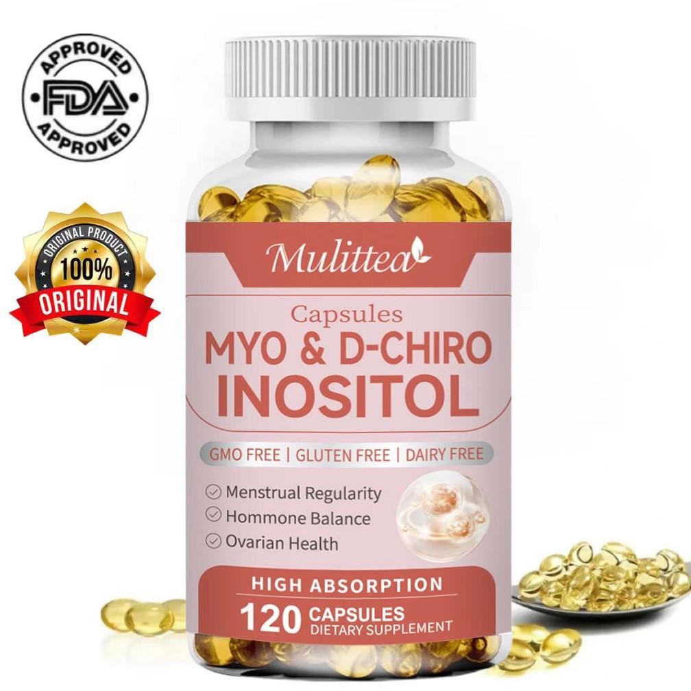 Myo-Inositol & D-Chiro Inositol Capsules 120pcs Hormone Balance for Women Vitamin B8 to Regulate Men