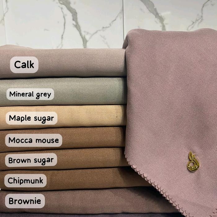 Jilbab Segi Empat Jm Jasmine Polos Plat Gold Voal