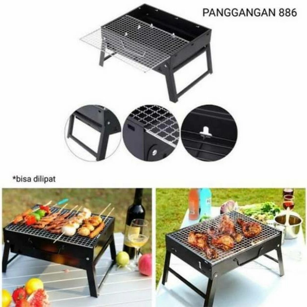 Pemanggang panggangan portable lipat griller bbq sate awet anti lengket