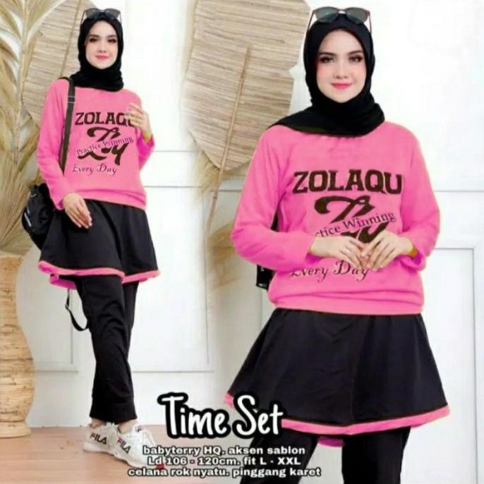 Grosir Setelan Baju Olahraga Sepeda Senam Jogging Gowes Wanita Muslimah Busui