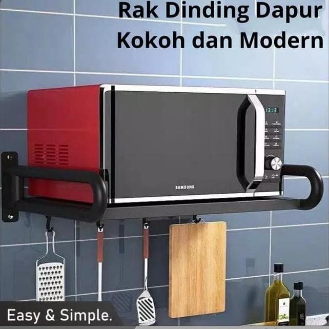 Promo Rak Dapur Gantung Multifungsi Rak Oven Microwave Rak Tempel Dinding