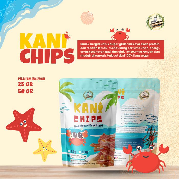 

HEMAT Crab Chips, Snack Crab Stick untuk Sugar Glider