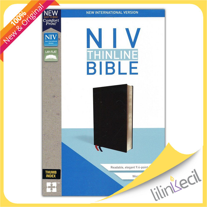 

NIV Thinline Bible Black, Bonded Leather, Indexed