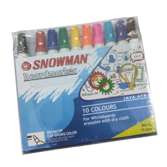 

Spidol Snowman Whiteboard BG-12 - 1 set isi 10 warna