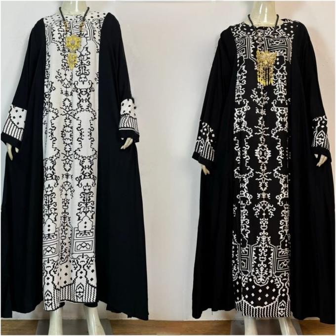 Gamis Jumbo Wanita Ld 125 Cm Model Kombinasi Kekinian Terbaru