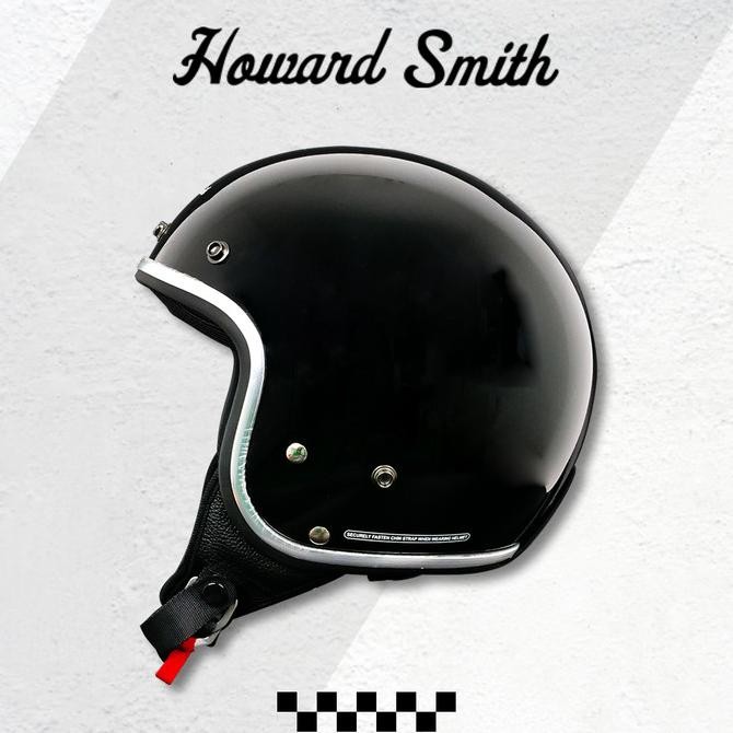 * Howard Smith Master Retro Helm Half Face - Deep Black *