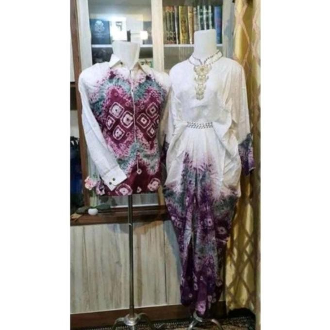 Kaftan Jumputan Palembang Couple Bahan Viscose Mewah Elegan Promo