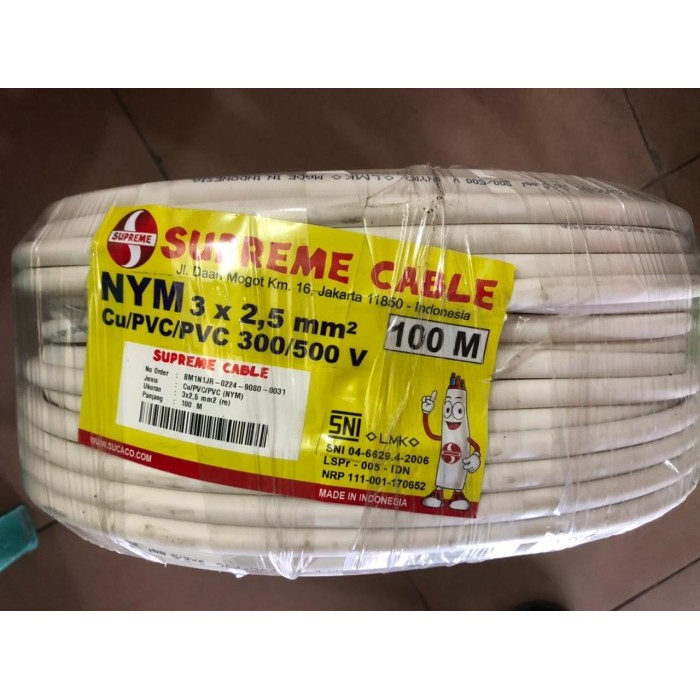 Kabel Tunggal NYM 3 x 2.5 mm Supreme