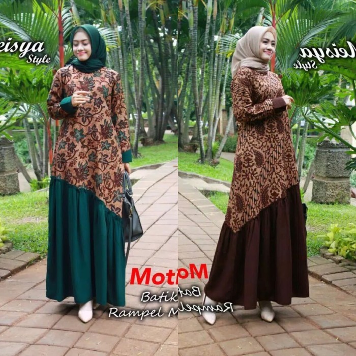 Nk Batik Dress Batik Meisya Style Jumbo Gamis Syari