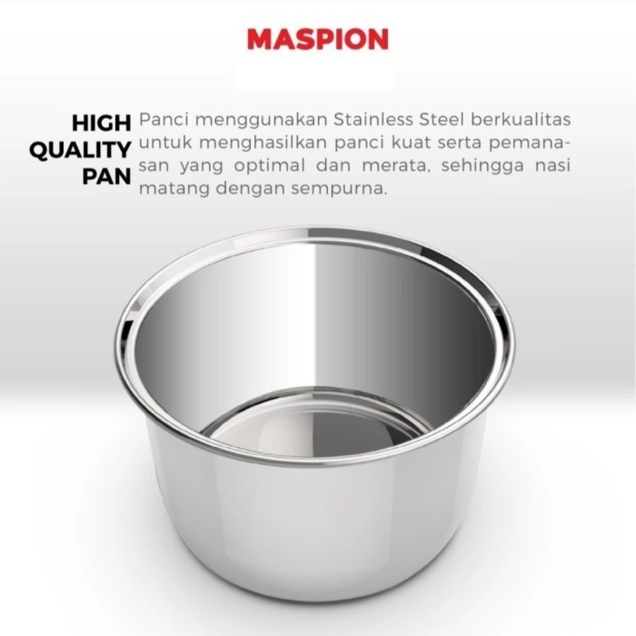 Maspion Rice Cooker 0.6 liter MRJ 0623 BSSS