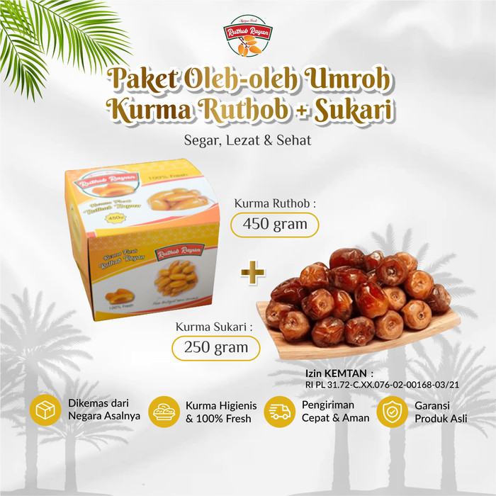 

Paket Umroh Kurma Ruthob 450 gram Rayan Sukari Premium 250 gram