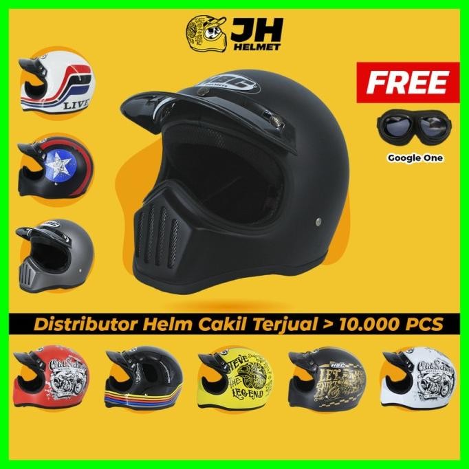 Helm Cakil HBC | Helm Retro | Full Face | HBC Cakil | Jual Helm