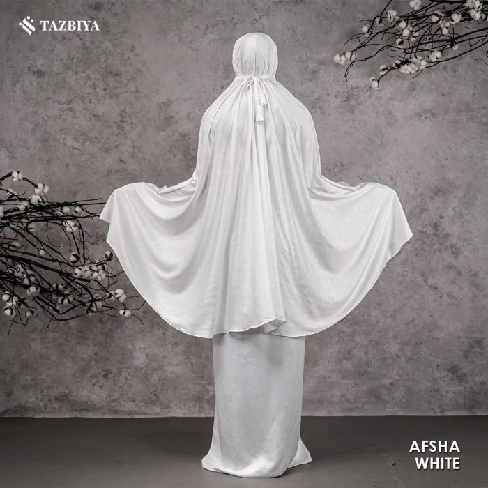 New Mukena Tazbiya Premium Emboss 2In1 Afsha SeriesMukena Silk NikahMukena Putih Tazbiya Original