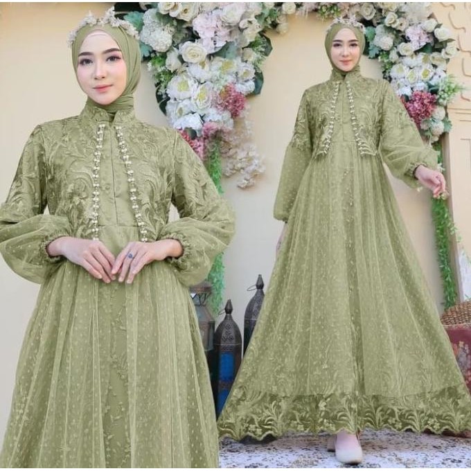 Gamis Wanita Gamis Mewah Elegan Remaja Kekinian Terbaru Alysa Promo