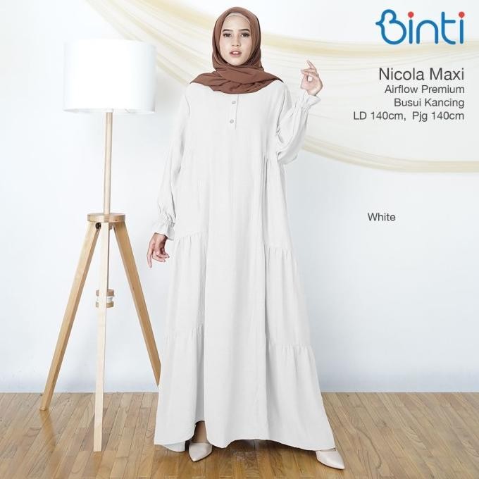 New Nicola Maxy Dress Super Jumbo Gamis Wanita Big Size Adem By Binti Best Seller