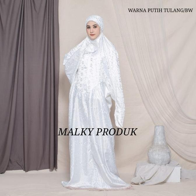 Terjangkau Mukena Terusan Dewasa Krisdayanti Sutra Paris Warna Putih Tulang