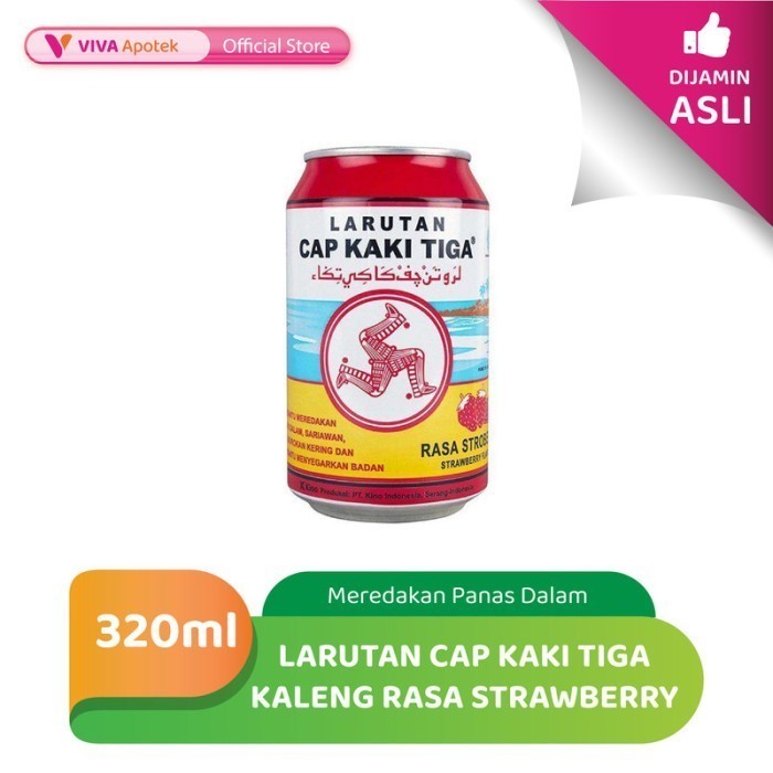 

Larutan Cap Kaki Tiga Kaleng Strawberry untuk Panas Dalam (320 ml)