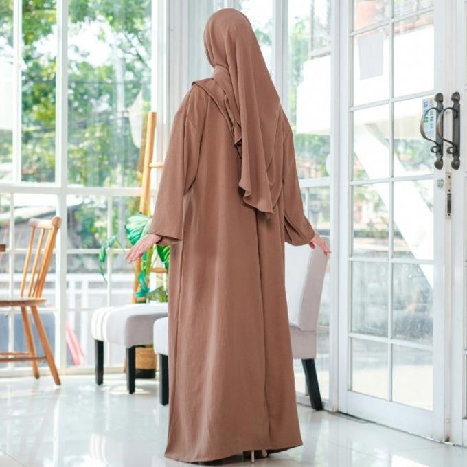 Gamis Wanita Muslim Terbaru Bahan Crinkle Premium Lizzy Dress By Azzahra Terbaru