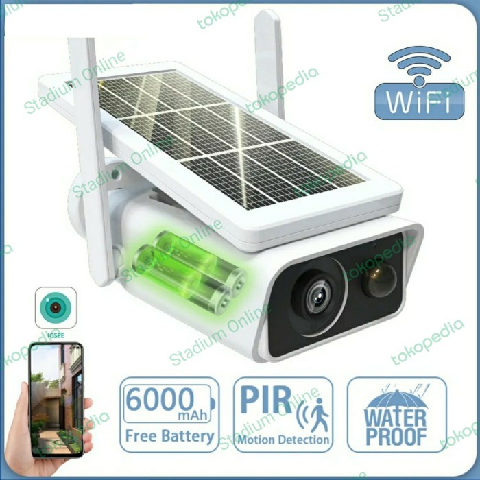 CCTV ICSEE SOLAR PANEL CELL TENAGA SURYA OUTDOOR WATERPROOF
