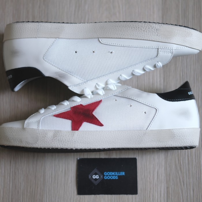 Golden Goose Superstar GGDB White Pomegranate Canvas Red Star