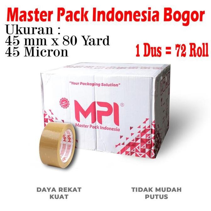 

Promo 1 DUS [ 72 ROLL ] Lakban Coklat UK 45 mm x 80 Yard / Lakban Packing - Master Pack Indonesia COD