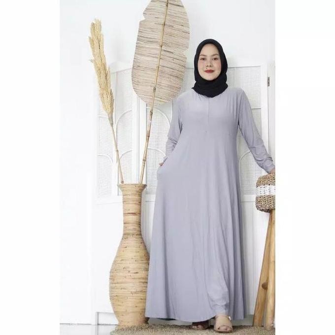Gamis Jersey Jumbo Xxxl (Ld 120-130) Polos Premium Tebal Adem (Warna Terlengkap) Promo