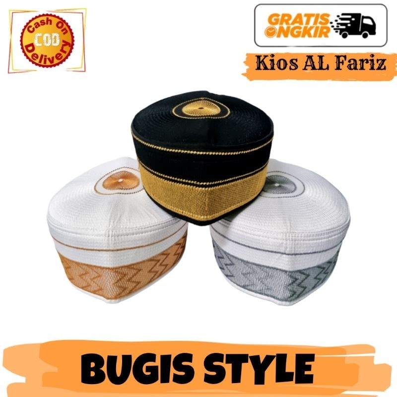 Peci BUGIS STYLE Elegant ,  Kopiah Bugis Style , Songkok Bugis , Peci Haji Bugis , Kopiah Murah
