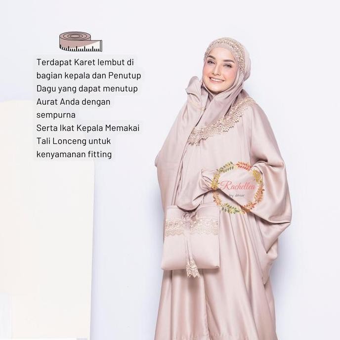 Diskon Mukena Terusan Dewasa Kayla Renda Khadijah Silk Velvet Rachellea Cantik Kain  Pouch  Travel M
