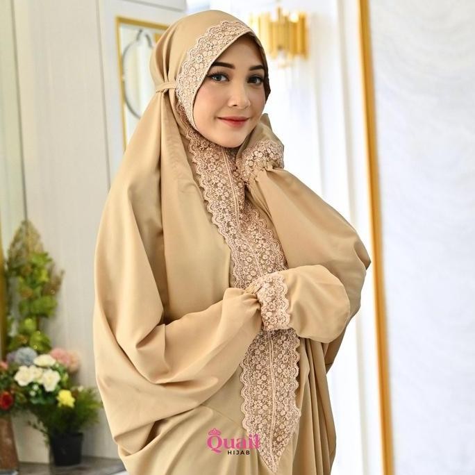 Spesial Quail Hijab - Zayla Mukena Terusan Soft Lania Premium | Mukena Traveling Terusan Bordir Cant
