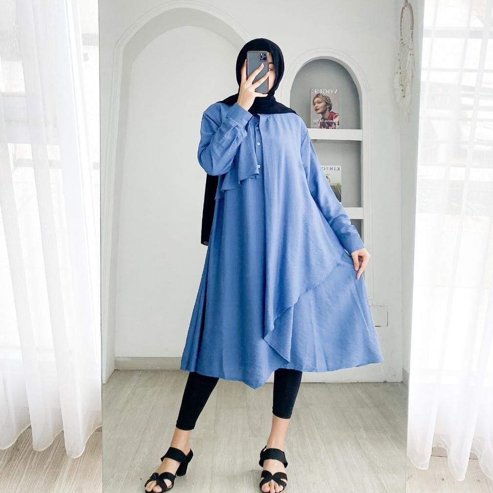 ADENIA TUNIK - Pakaian Tunik Wanita Nyaman Bahan Polo Linen