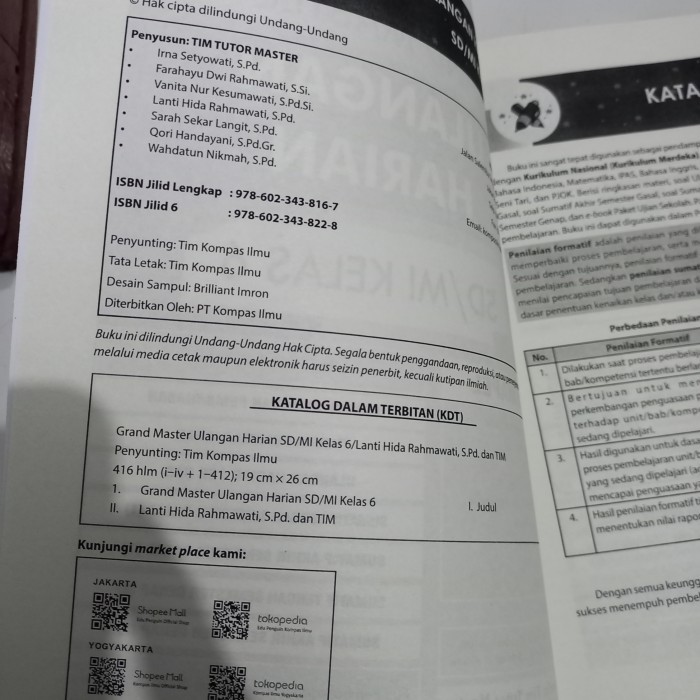

Buku100% Original Grand Master Ulangan Harian Sd Mi Kelas 6 Kurikulum Merdeka Tim Tutor Master Best
