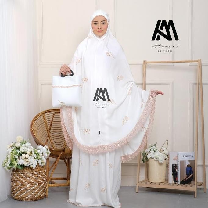 Terjangkau Mukena Dewasa Rayon Bordir Tulip Renda Mewah