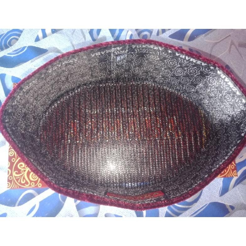 COD PECI KOPIAH SONGKOK FULL AC MERAH MAROON POLOS dewasa dan anak uy-23