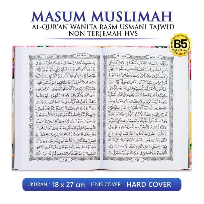 

Al Quran Muslimah Non Terjemah Ma'Sum A5 Kertas Hvs Putih Alquran