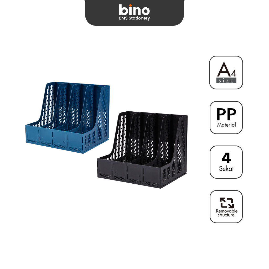 

[BMS Surabaya] Bantex Magazine Holder / Rak Box File / Tempat Dokumen Bahan PP | 4 Section BJ7644