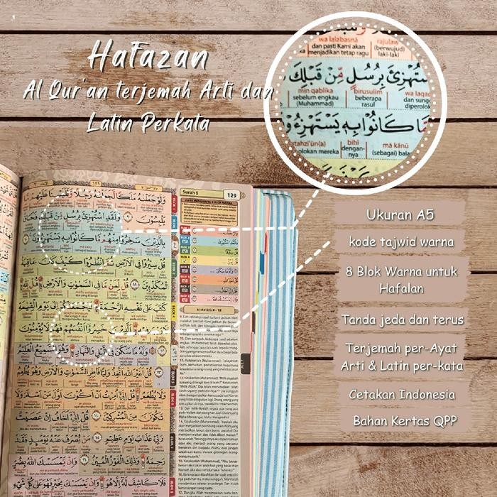 

Alquran Hafazan Per Kata Latin 8 Blok Warna Uk. Sedang A5 Al Qoshbah Rainbow Hafalan Terjemah Dengan