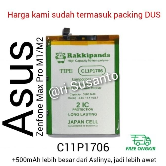 Baterai Rakkipanda For Asus Zenfone Max Pro M1 X00TD X00TDB X00TDA Terlaris