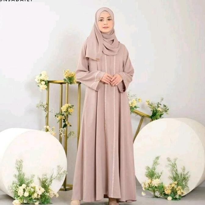 Limited, Jasmin Abaya Premium Terbaru Gamis Muslimah Arabian Abaya Lembut Gamis Kaftan Hitam  Mewah 